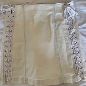 Carmar White Denim Skirt With Ties